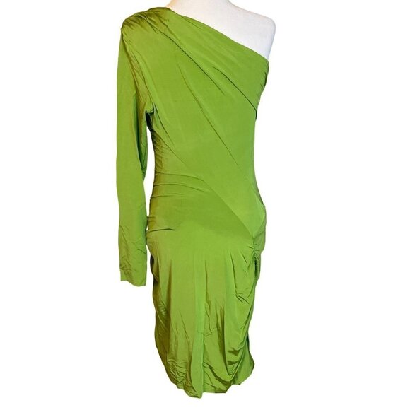 Atlein Collective One Shoulder Dress in Green XLarge Womens Jersey Mini - Picture 7 of 12